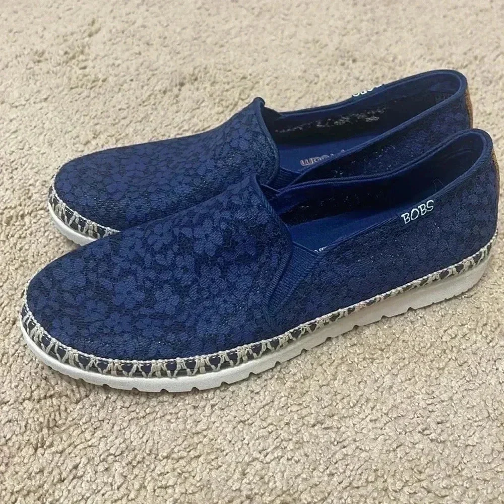 Bobs by Skechers Floral Mesh Flexpadrille 3.0 Slip Ons (Summer Fiesta) Size 6W - Picture 2 of 7